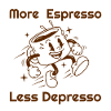Mer espresso Mindre depresso Roligt kaffe