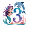 Mermaid 3rd Birthday 3 Years