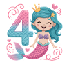 Mermaid 4th Birthday 4 Years