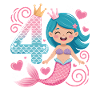 Mermaid 4th Birthday 4 Years
