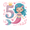 Mermaid 5th Birthday 5 Years