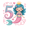 Mermaid 5th Birthday 5 Years