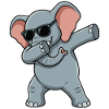 Funny elephant in dab style