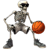 Skeleton Basketball Player Skull