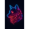 Rainbow Neon Wolf