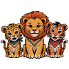 Cute Lion Tiger Leopard Friends