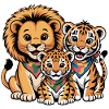 Cute Lion Tiger Leopard Friends