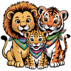 Cute Lion Tiger Leopard Friends