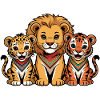Cute Lion Tiger Leopard Friends