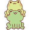 Cute Frogs Stacked Together Best Friends