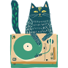 Cat DJ on Turntable