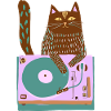 Cat DJ on Retro Turntable