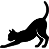 Cat Silhouette Stretch Playful Vector