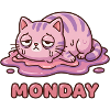 I Hate Mondays - Cute Exhausted Kitty