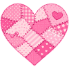 Cœur patchwork en quilt rose