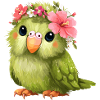 Flower wreath parrot