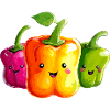 Kunterbunte Paprika Trio