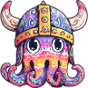 Viking-Tentakelhelm farbiges Design
