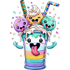 Regenbogen-Smoothie Party
