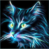 Neon Cat Head in Energy Shimmer