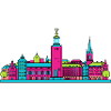 Stockholmer Stadtsilhouette Gamla Stan Moderne Kunst