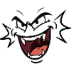 Funny vampire face laughing pattern comic