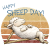 Happy Sheep Day Retro Sunset