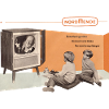 Nordmende Retro TV med barn framför skärmen