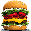 Pixelhamburger Retro Pixelkunst