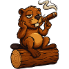 Chilling beaver with cigar