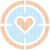 Heart in Target Emblem, honeycomb pattern