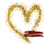 Golden Heart Sparkle Anniversary Illustration