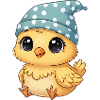 Chick in polka night cap