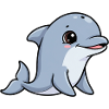 Cuddly dolphin cartoon friend