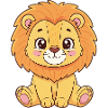 Cuddly lion cub cartoon
