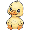 Cute Chick Cartoon on Fabric