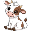 Cute Cow Calf Cartoon Motif