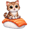 Cute Cat Sushi Japanese Food Fish