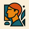 Blue Orange Geometric Portrait