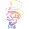 Totenkopf Zylinder Sonnenbrille Regenbogen