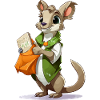Kangaroo with shopping bag