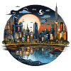 Evening Sun City Skyline CirkelDesign