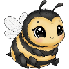 Cuddly bee with big eyes