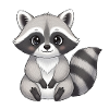 Small raccoon with big eyes