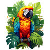 Perroquet dans la jungle