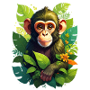 A monkey in the jungle
