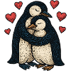 Cuddly Penguin Hug with Heart