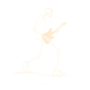 Skeletguitarist med elektrisk guitar