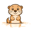 otter coming out of the water