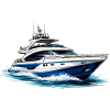 Yacht de luxe dans un tourbillon